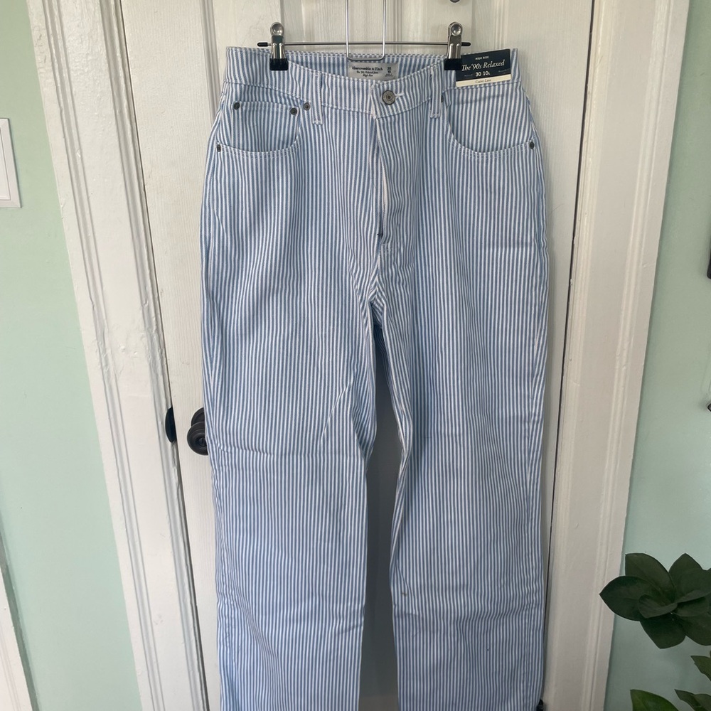 Abercrombie & Fitch Striped 90s Relaxed Jeans 30 long NWT